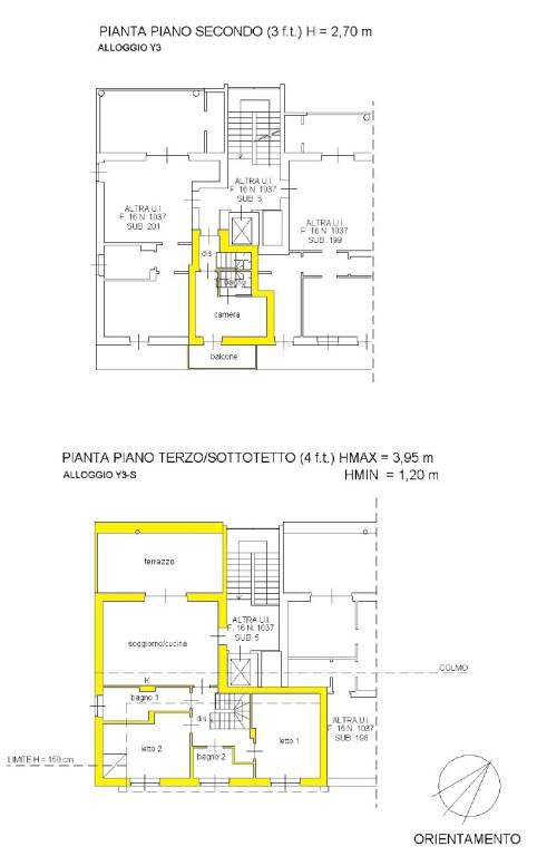 Planimetria App. Y3-Y3S_Edificio C_evidenziata