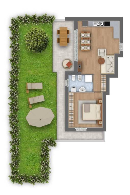 Appartamento con giardino