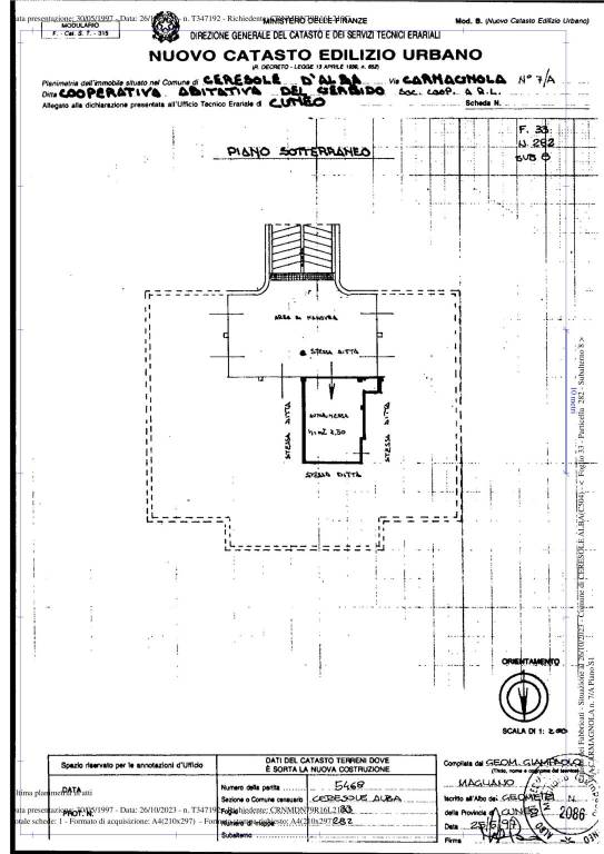 planimetria Ceresole D'Alba f33 n282 sub8 1