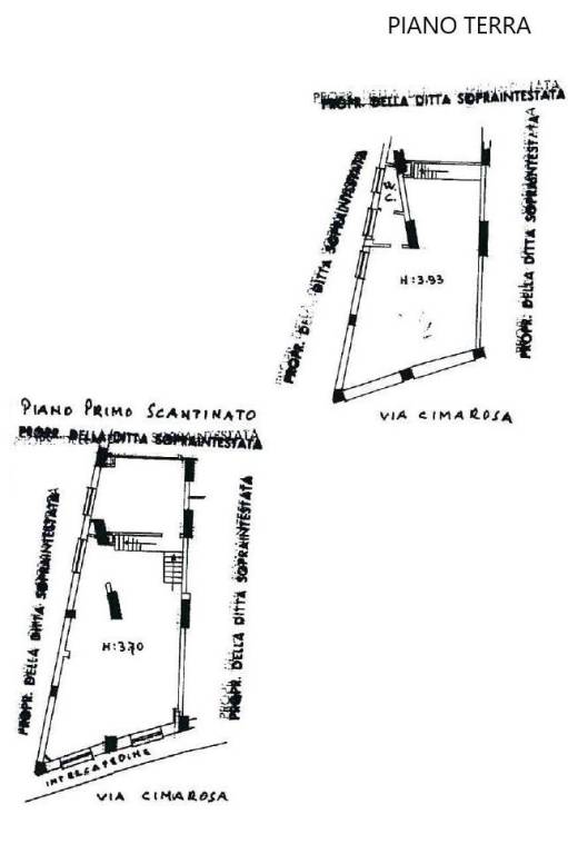 planimetrie catania via Cimarosa - T. piano -piano