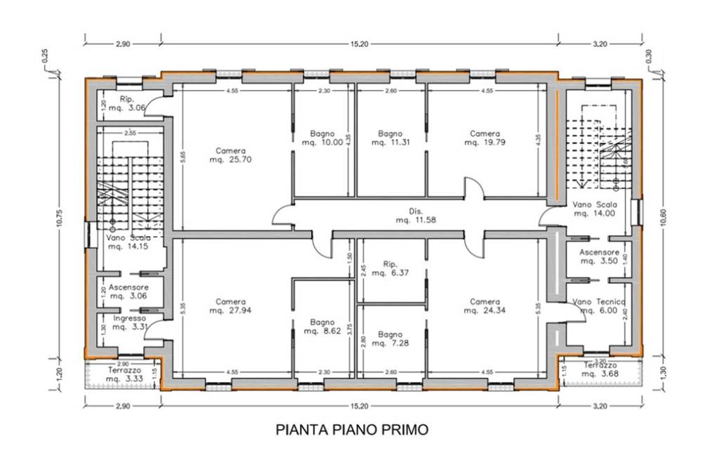 Planimetria Piano Primo Casale Borgo Chiara