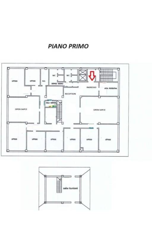 Planimetria ufficio - 500 mq - Via Feltre