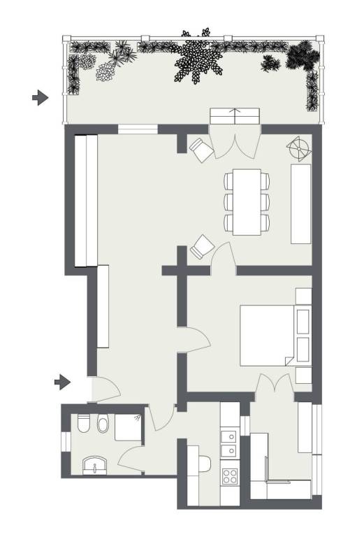 Via Ludovico Ariosto - Level 1 - 2D Floor Plan