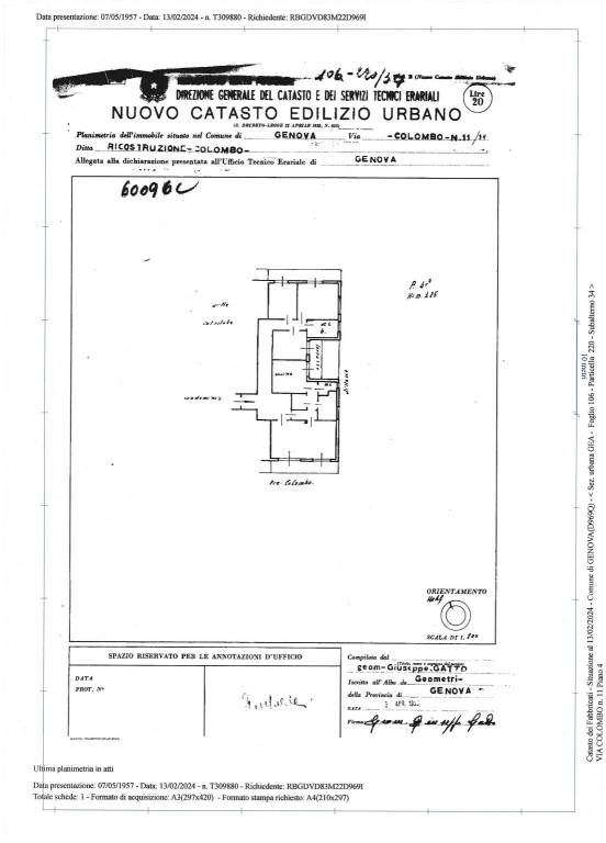 Plani Appartamento via Colombo 11- 34