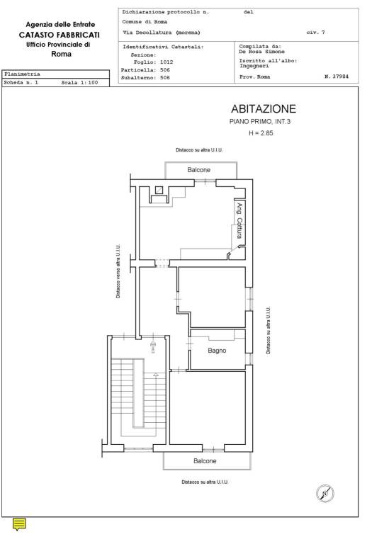 Planimetria Decollatura 7 attico 1