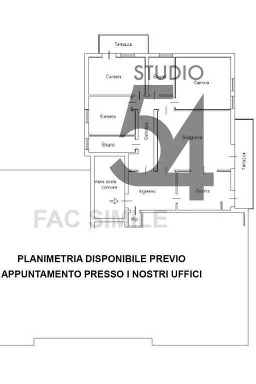 Planimetria Immobile Generale Studio 54 - 2