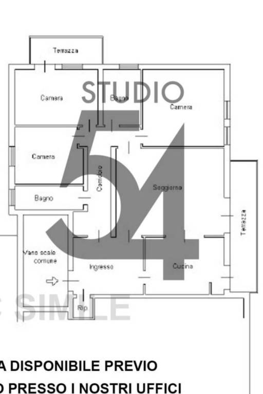 Planimetria Immobile Generale Studio 54 1
