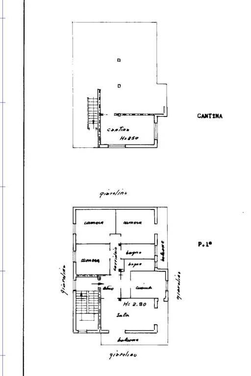 Planimetria App. P.1 e Cantina 1