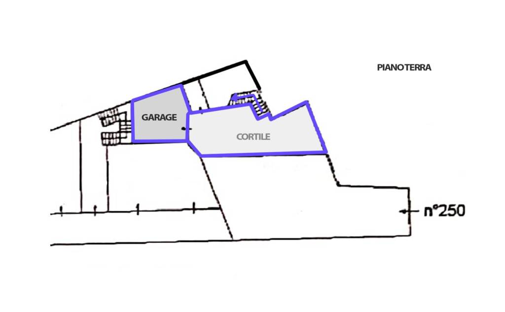Planimetria garage e cort