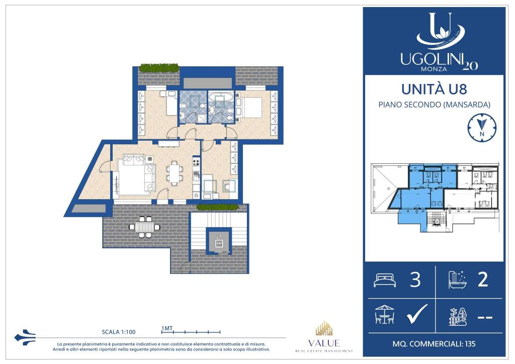 APP. A8 - QUADRILOCALE MANSARDATO ULTIMO PIANO