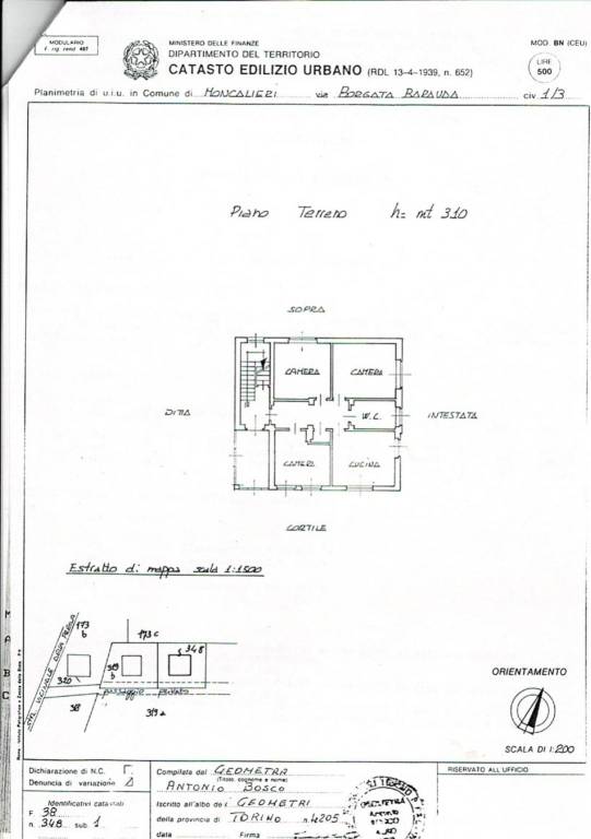 planimetria catastale piano terra 1