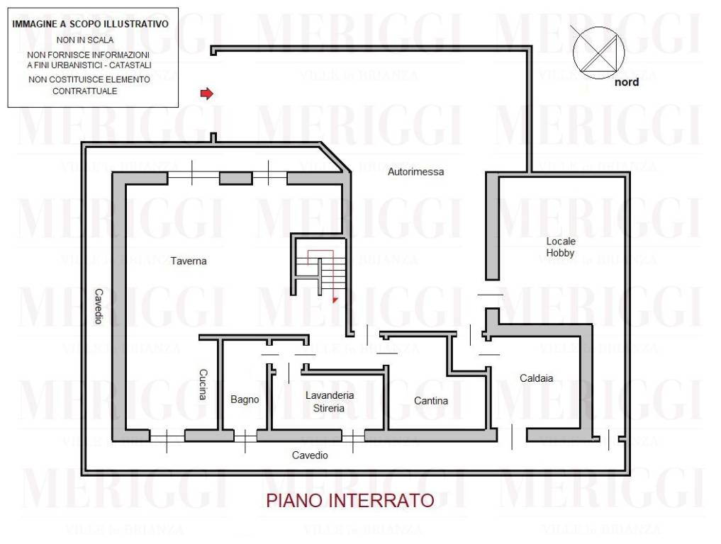 piano interrato - villa macherio - meriggi - logo
