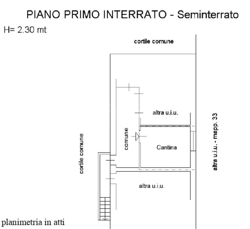 Planimetria piano interrato