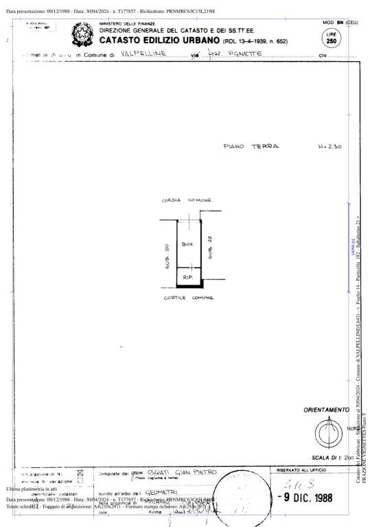 planimetria box auto