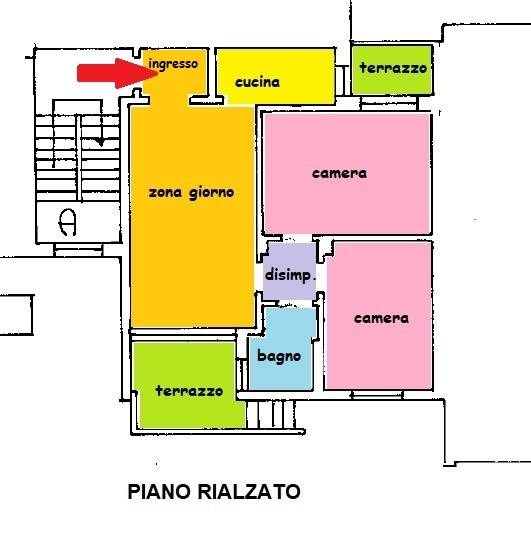 Plani colorata appartamento