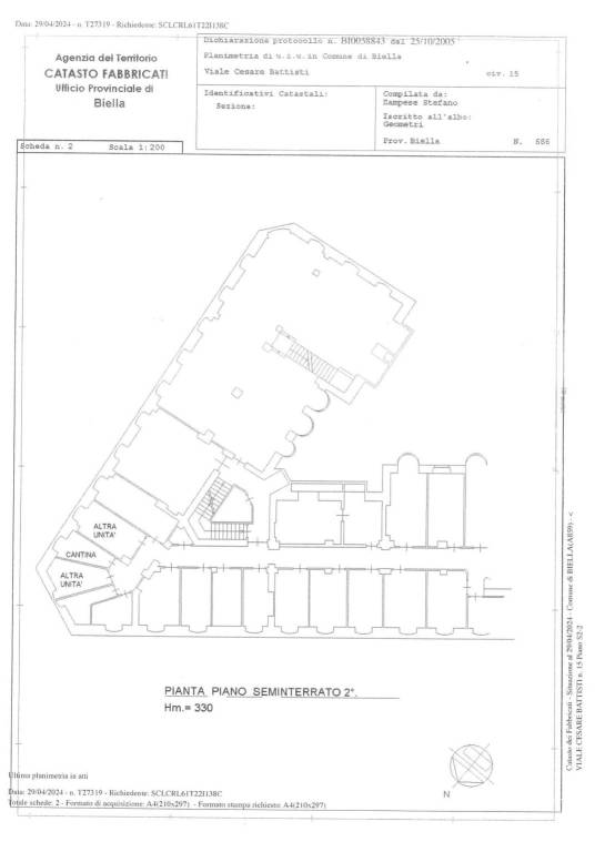 VIALE CESARE BATTISTI N.15 TERRAZZO PLANIMETRIA 2