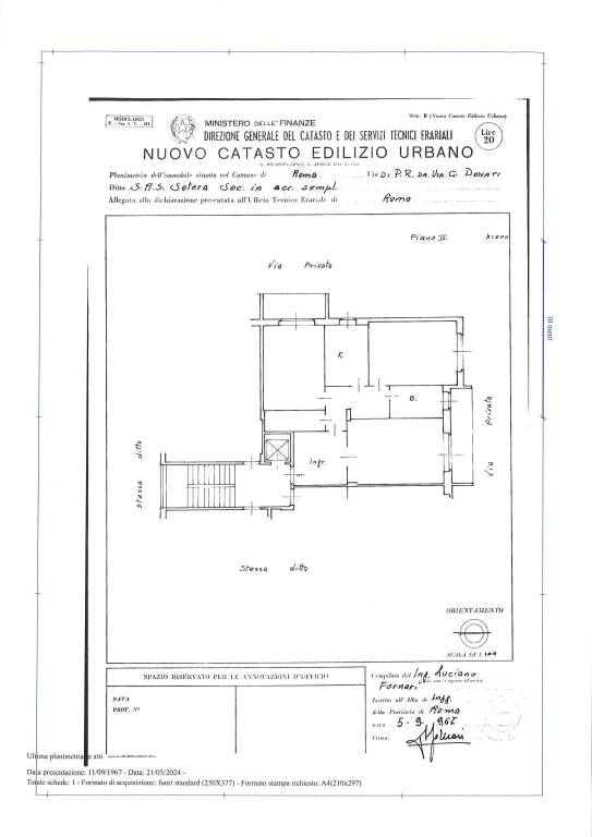 Planimetria Catastale Via Ugo Bertossi (Rif. 20-24