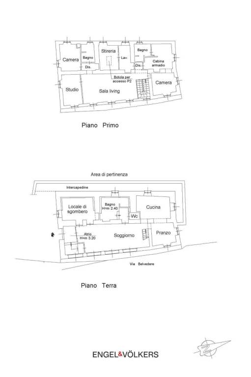 Planimetria piano terra e primo