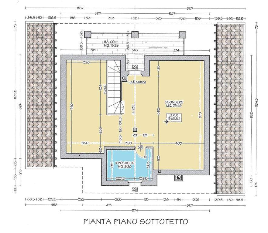 Piano 1 mansardato sottotetto col