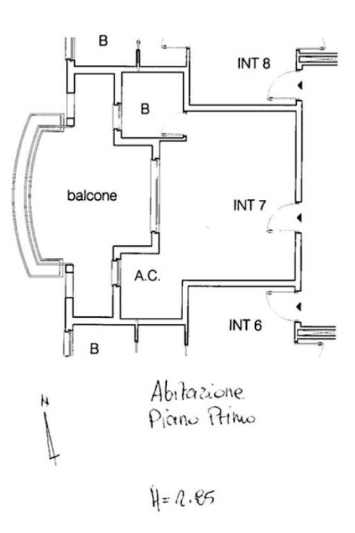 Planimetria Appartamento Portuense:Spallette - ROM