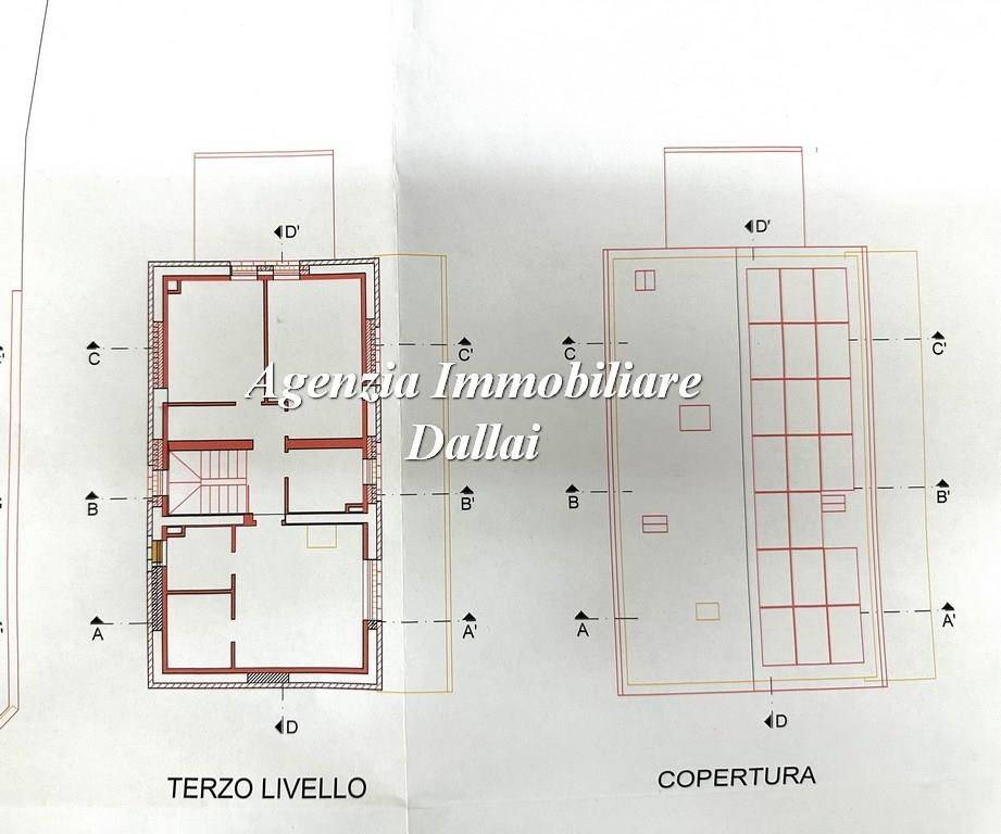 Prospetto piano secondo e copertura