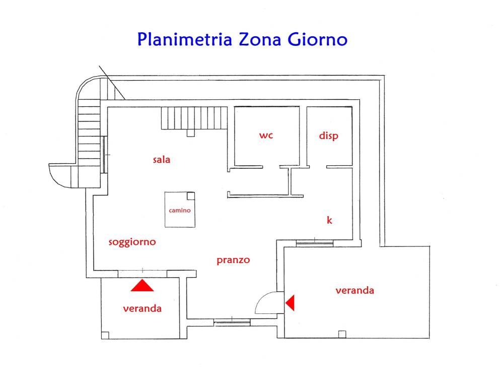 Planimetria zona giorno