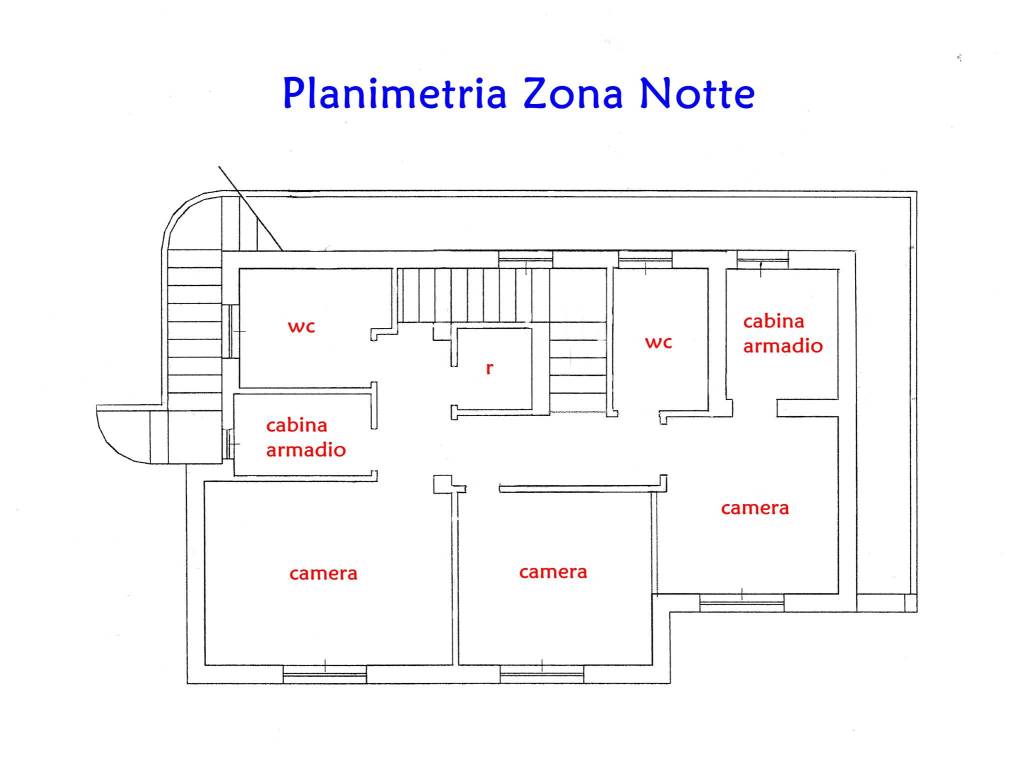 Planimetria zona notte