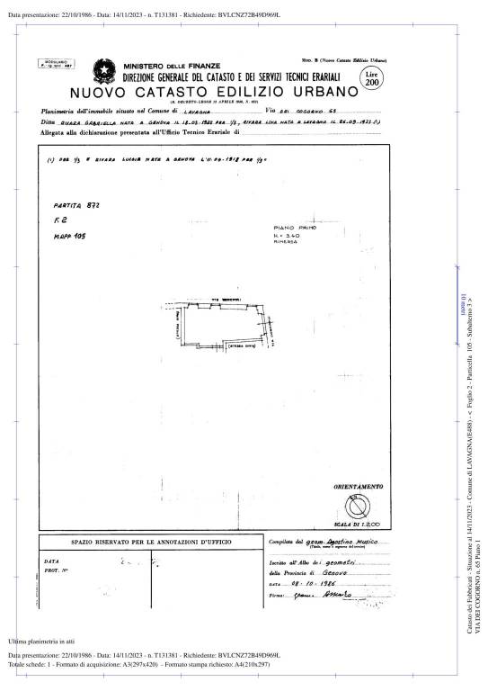 planimetria box via dei cogorno 1