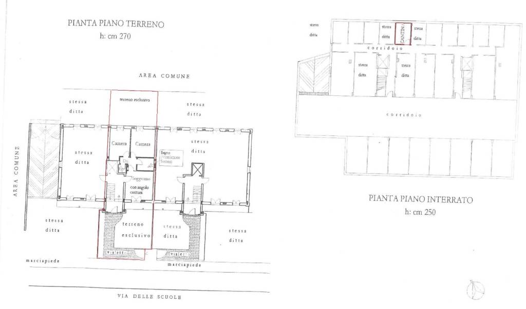 planimetria appartamento + cantina