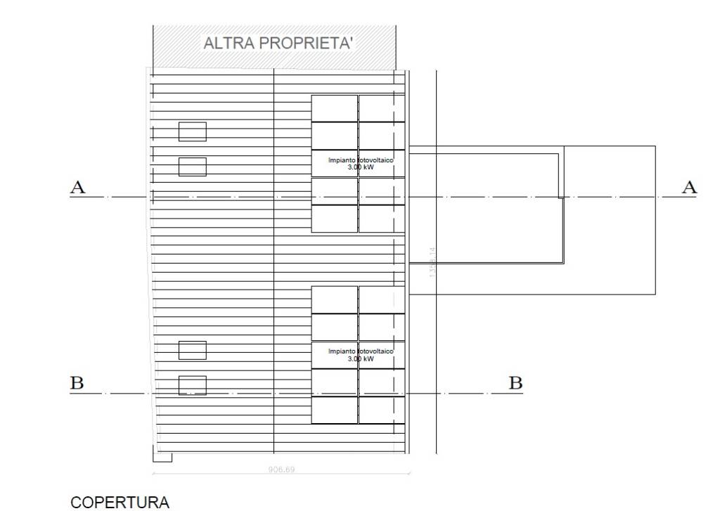 Planimetria copertura bifamiliare