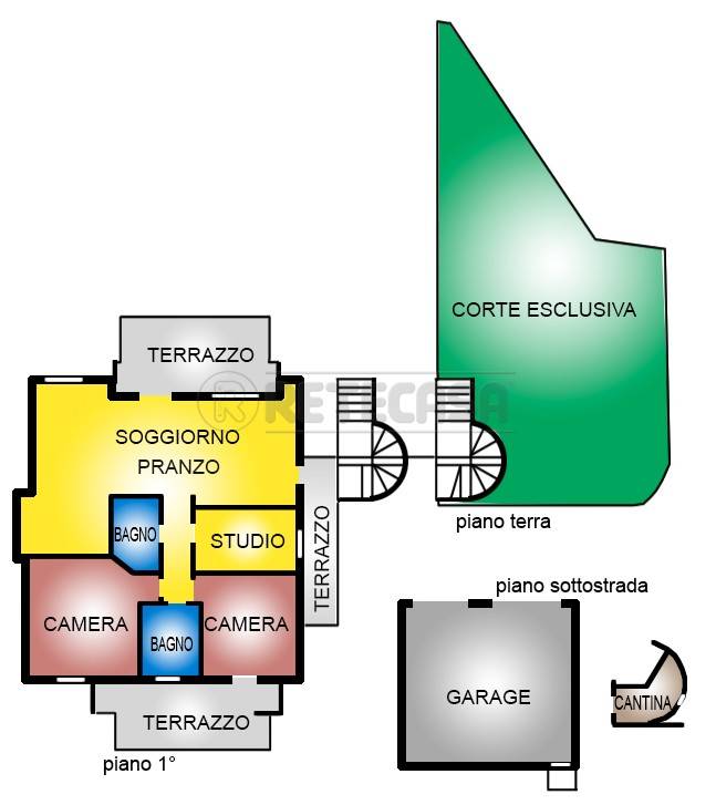 planimetria abitazione, area esterna e interrato