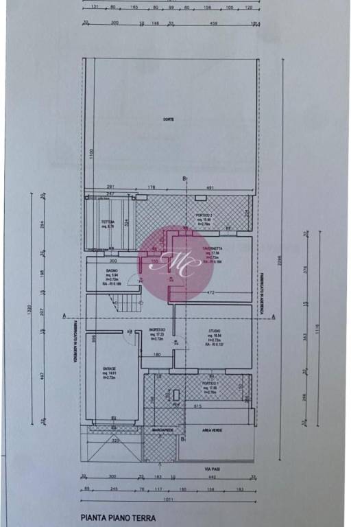 PLANIMETRIA PIANO TERRA CON GARAGE 