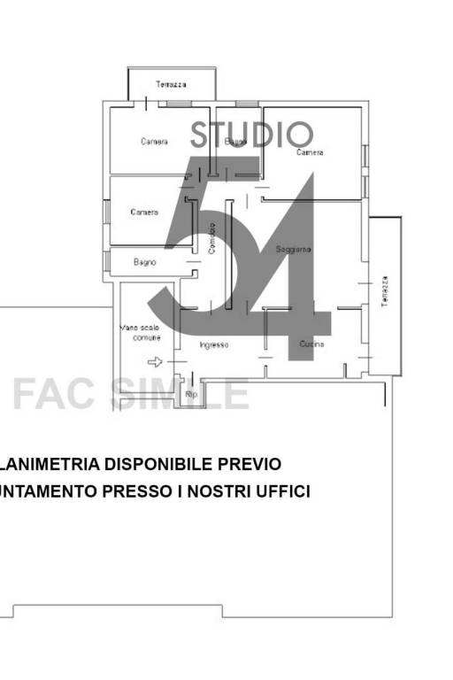 Planimetria Interno Studio 54