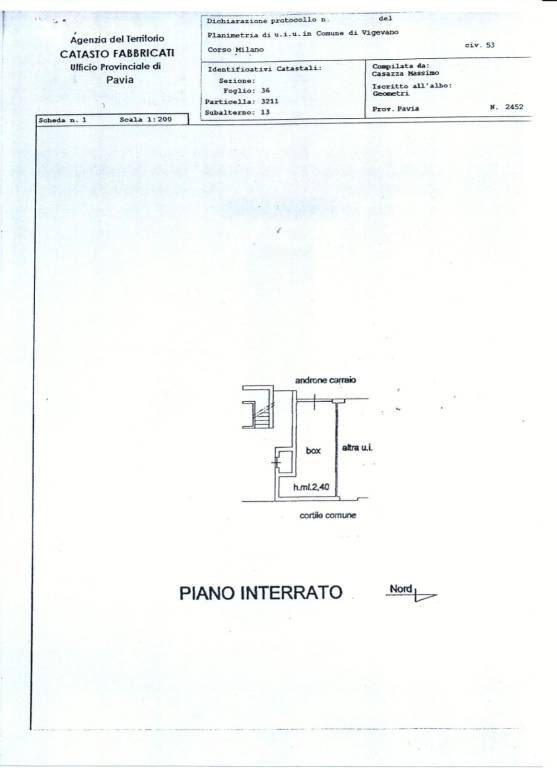 Planim. Box (4L.)  Mancio C.so Milano   