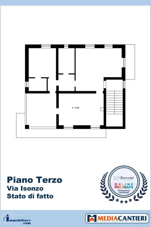 plan via isonzo 3 piano stato di fatto