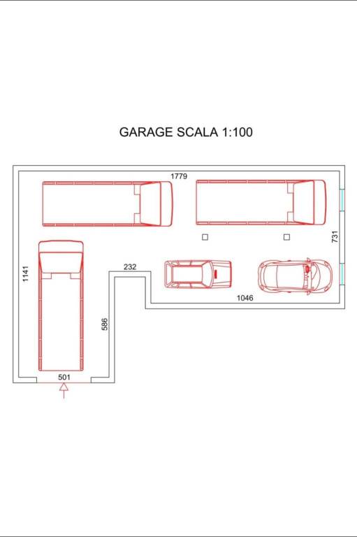 pianta garage con mezzi De Fidelibus