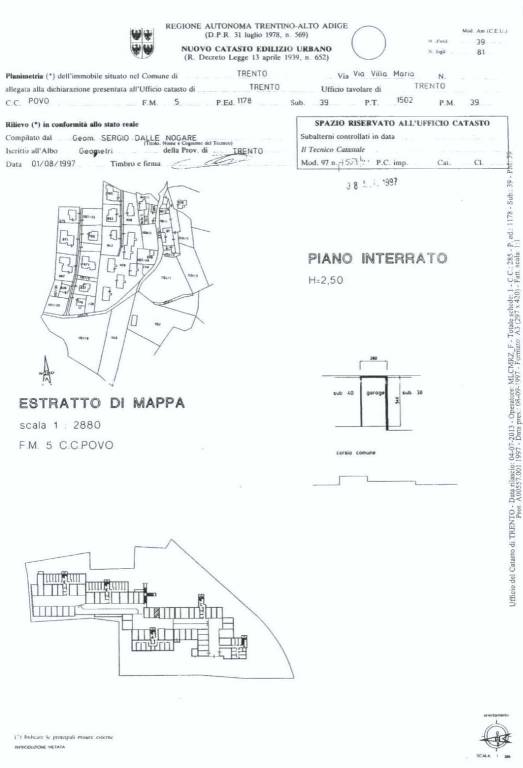 Z39 Planimetria Catastale garage