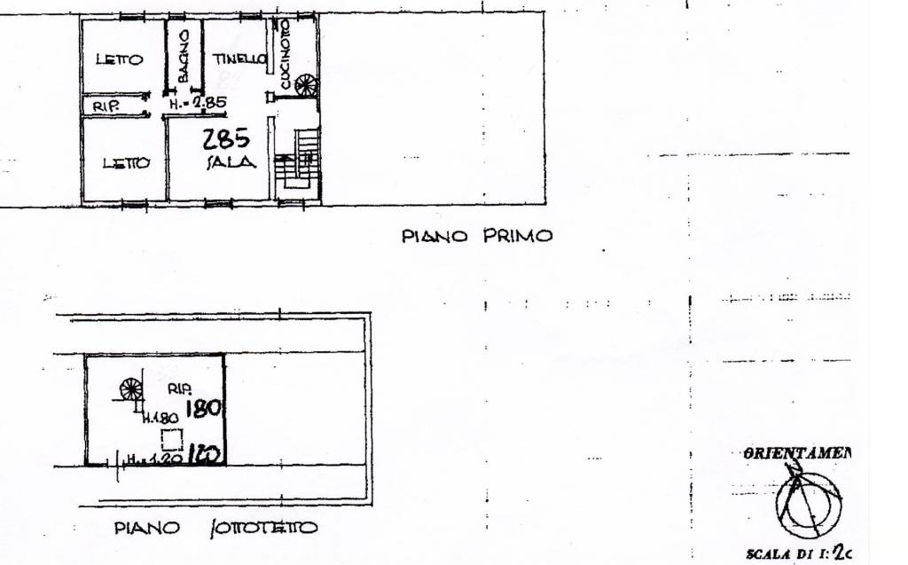 Planimetria dell'appartamento e della mansarda