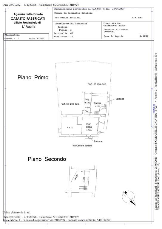 PIANTA CARAPELLE PRIMO PIANO 1