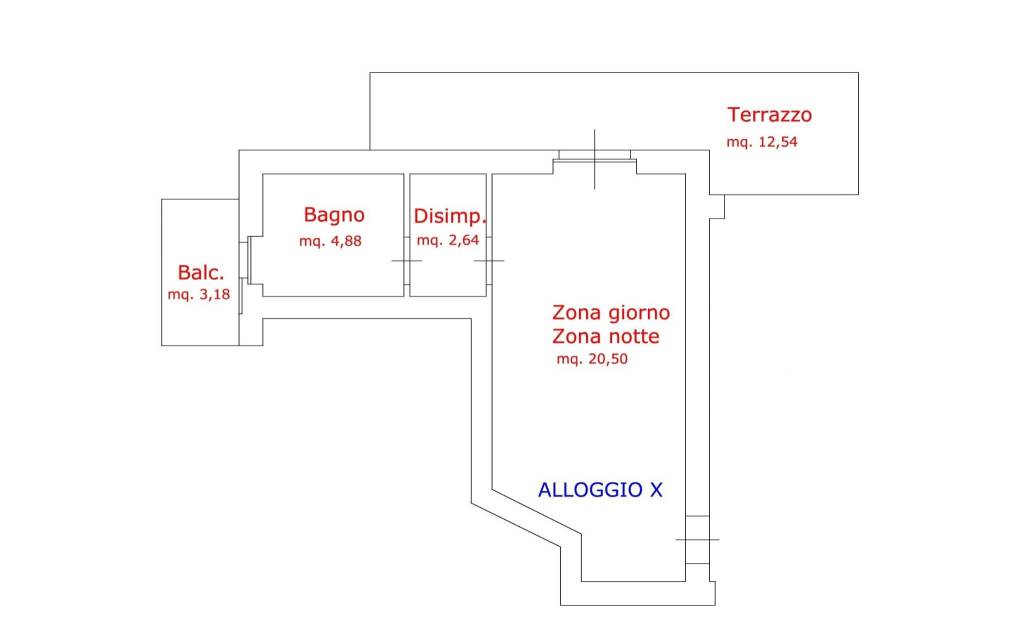 Planimetria Alloggio X