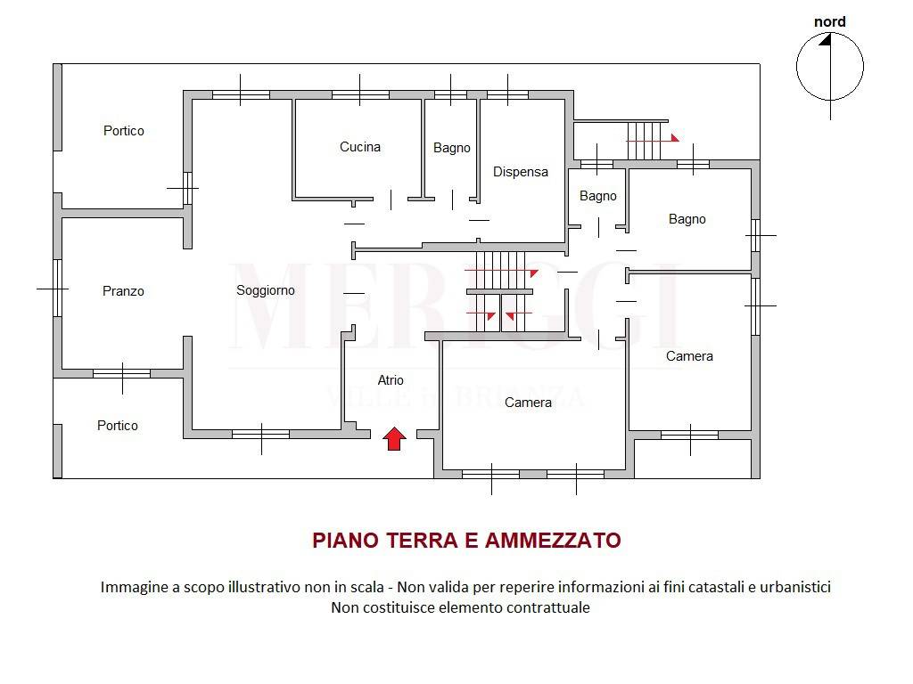 piantina piano terra - villa casatenovo - meriggi