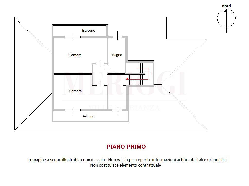 piantina piano primo - villa casatenovo - meriggi