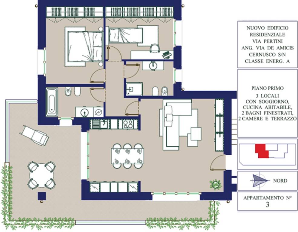 Appartamento 3 - Piano Primo - Residenza Pertini 1