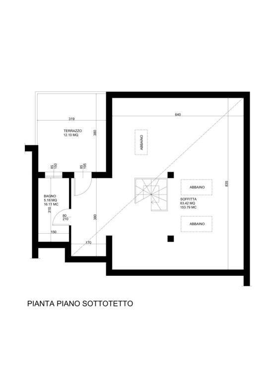 Pianta piano sottotetto