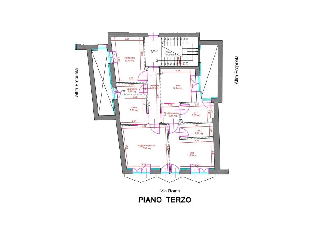 Pianta piano terzo