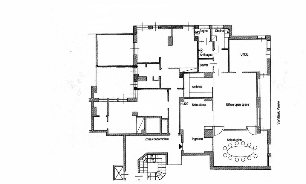 planimetria via Vittorio Veneto 14 p.1° Ufficio