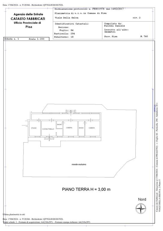 Planimetria catastale via della selva 2 1