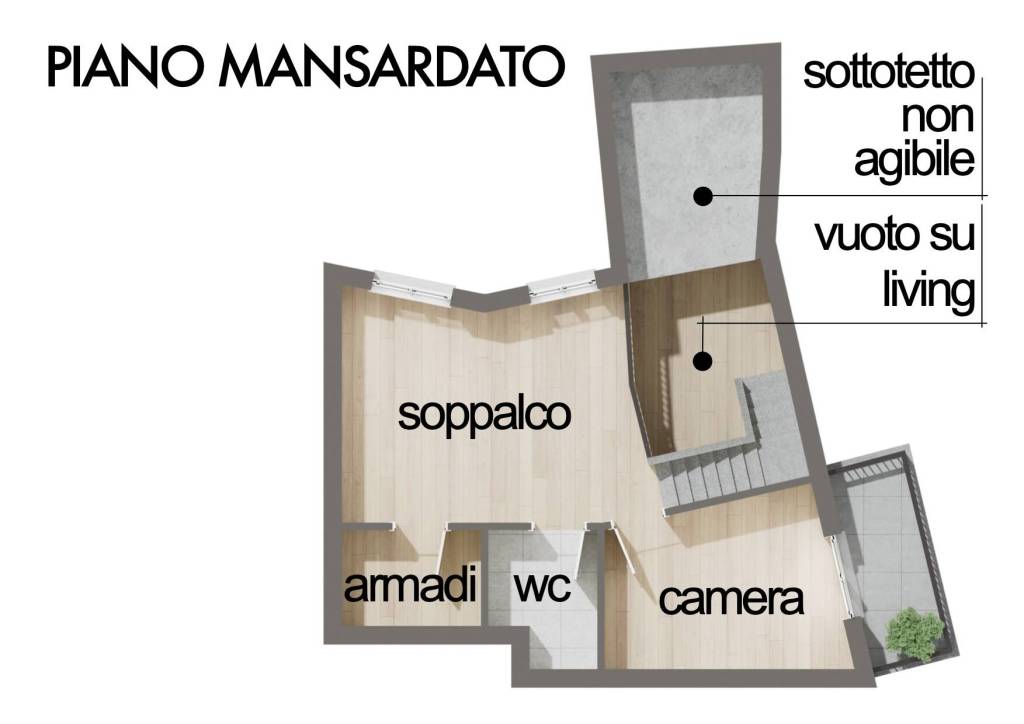 Planimetria piano mansardato