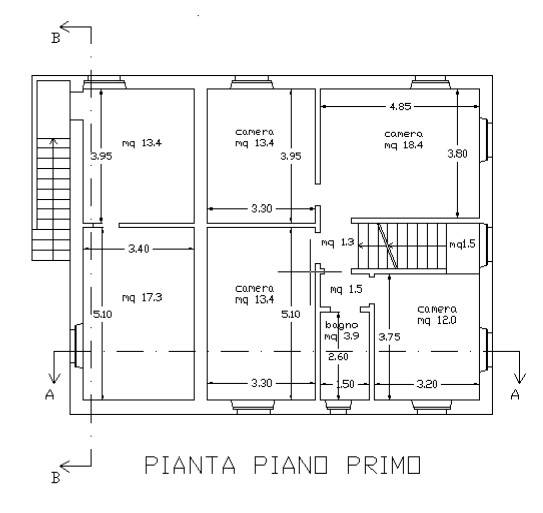 Planimetria Piano Primo Quotata