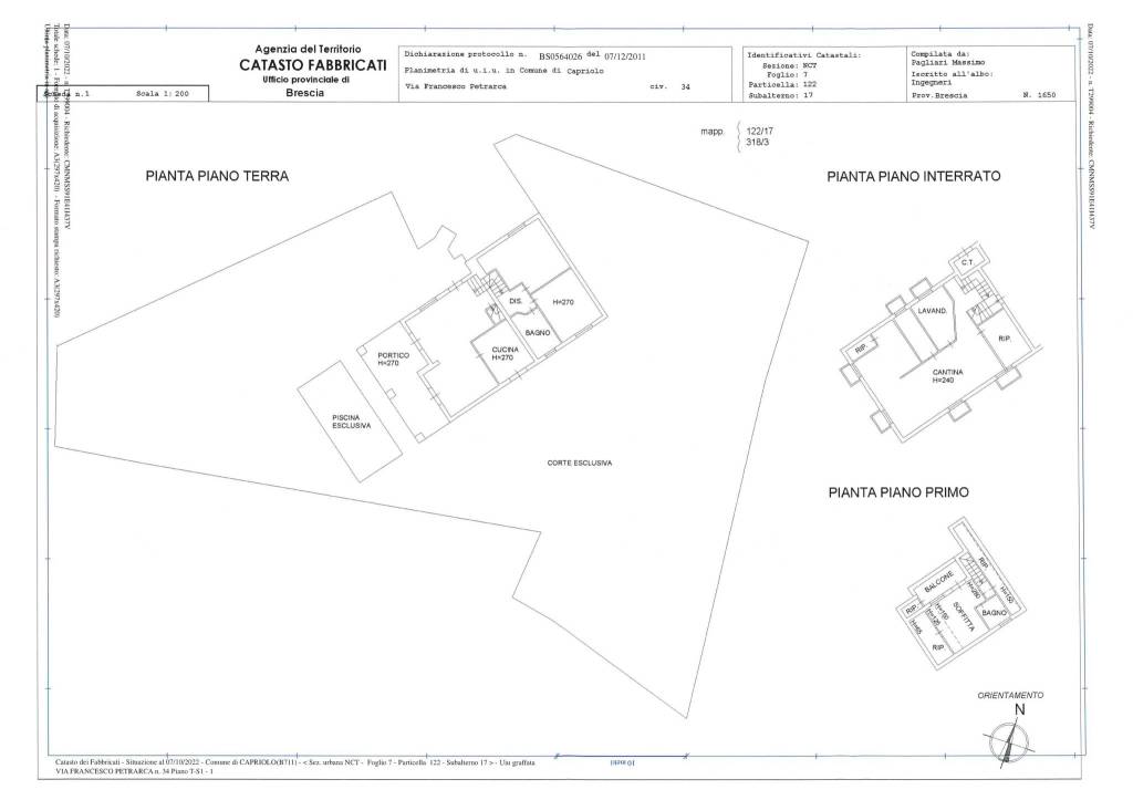 Planimetria Villa Capriolo - Teotti 1